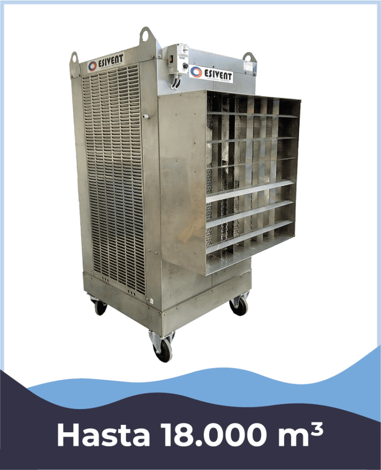 Tipos de evaporativos: Evaporativo portátil con ruedas y freno más potente para Climatización Industrial